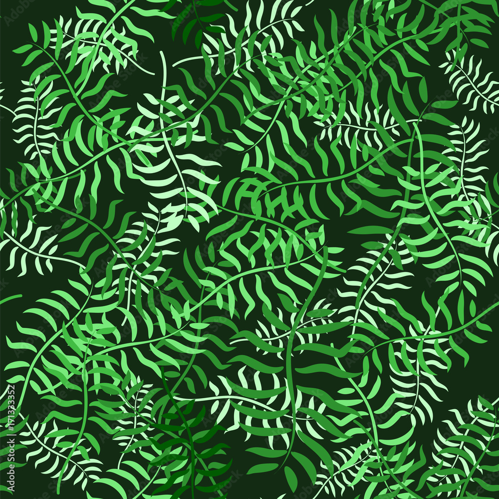 Tropical Palm Leaves Seamless Pattern