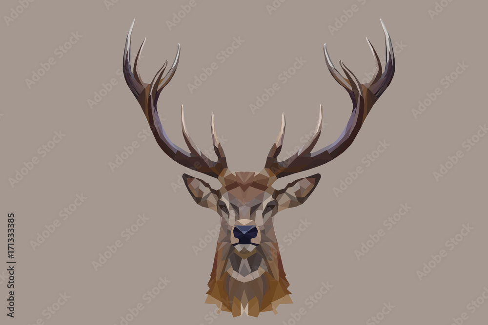 Reindeer abstract on brown background Reindeer abstract on brown background