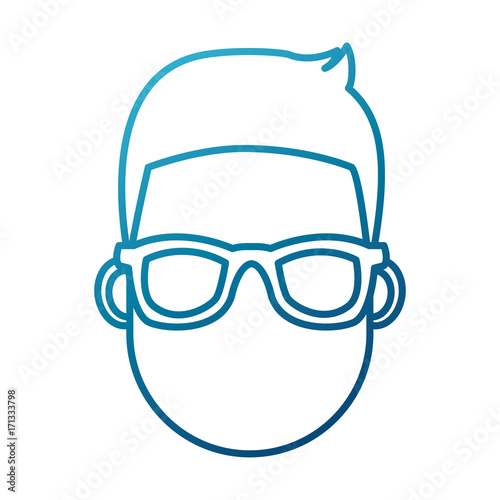 Young man cartoon with sunglasses icon vector illustration graphic design