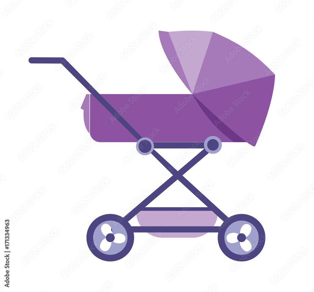 Beautiful modern baby stroller, for transporting small children with comfort. Beautiful modern baby stroller, for transporting small children with comfort.