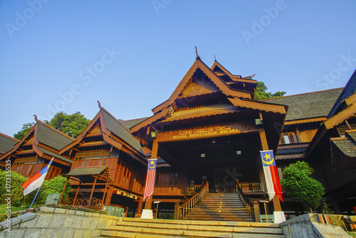  The Malacca Sultanate palace Museum (Muzium Istana Kesultanan Melaka) is a replica of the 15th century palace of the Malacca Sultan. photo