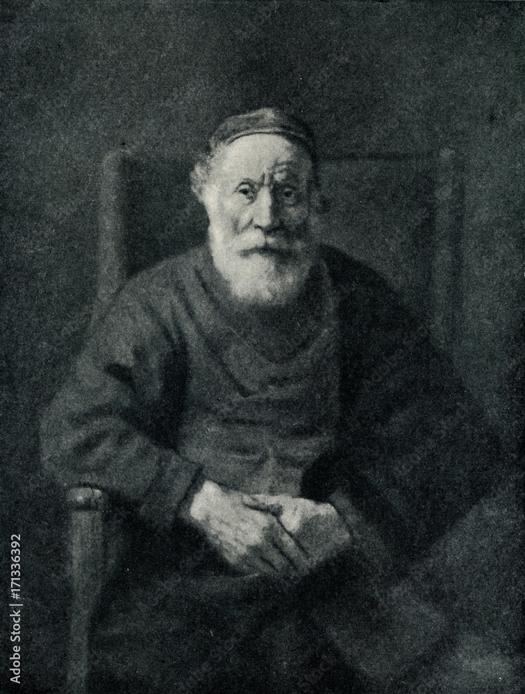 Obraz premium Stary człowiek w czerwieni (Rembrandt, 1652-1654)