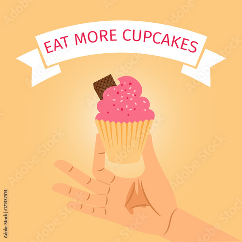 Eat more cupkakes poster design