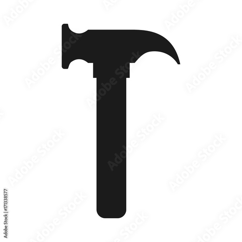 hammer tool icon over white background vector illustration