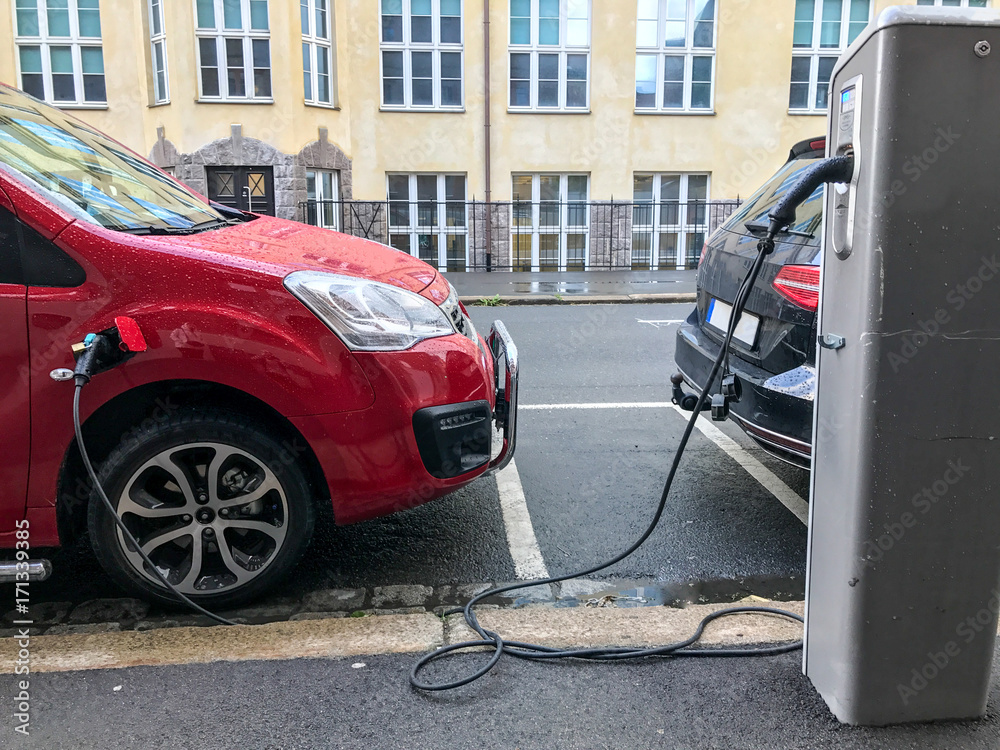 Electric car charging station in Oslo