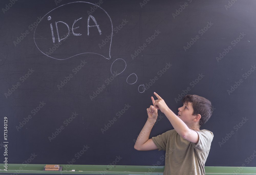 Idea concept write on the blackboard