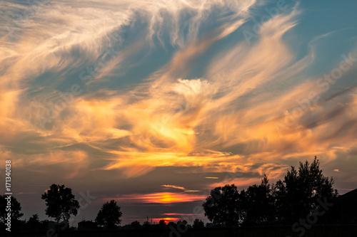 Sunset and clouds