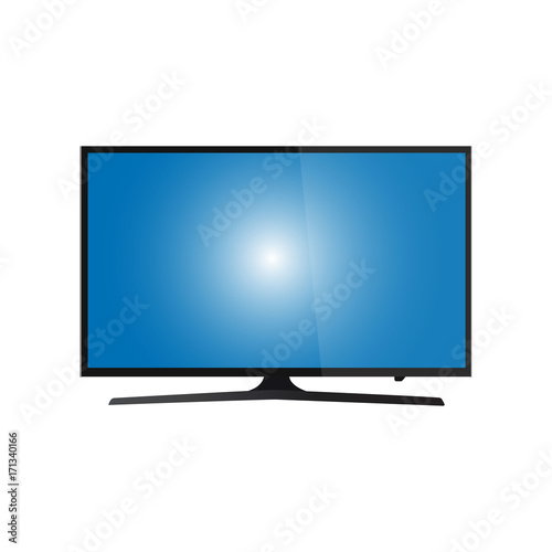 Smart tv led monitor isolated on white background