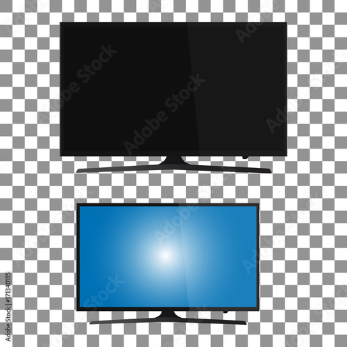 Smart tv led monitor isolated on transparent background
