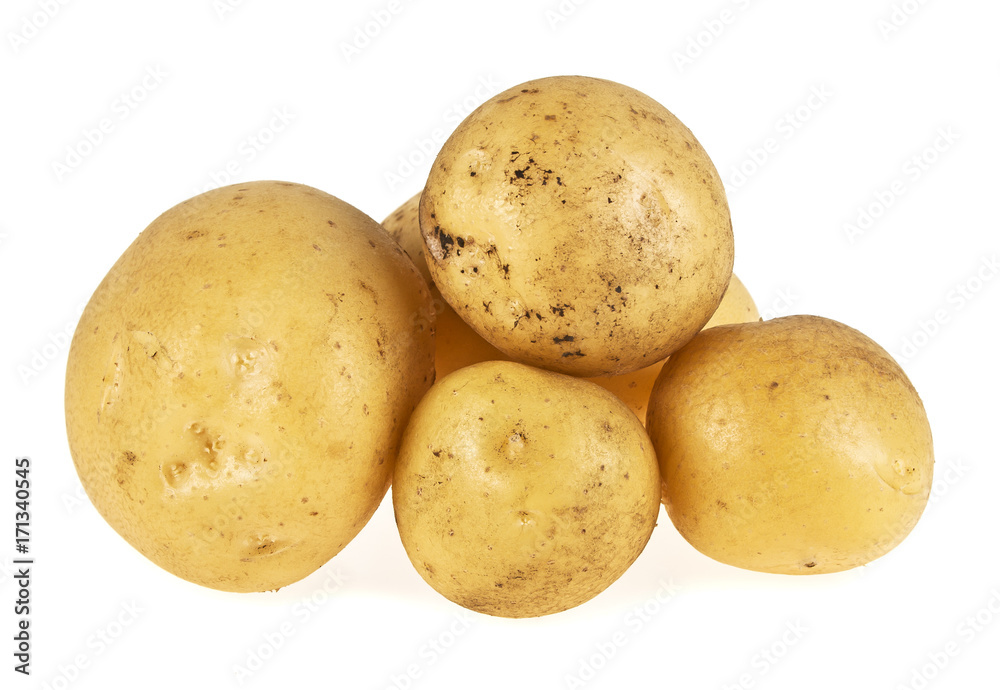 Pile of potatoes isolated on a white background Pile of potatoes isolated on a white background