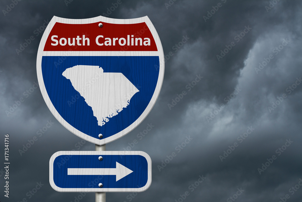 Naklejka premium Road trip to South Carolina