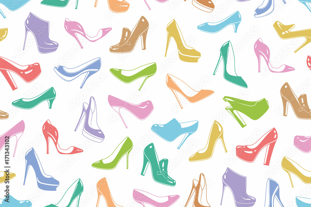 Woman's shoes seamless pattern