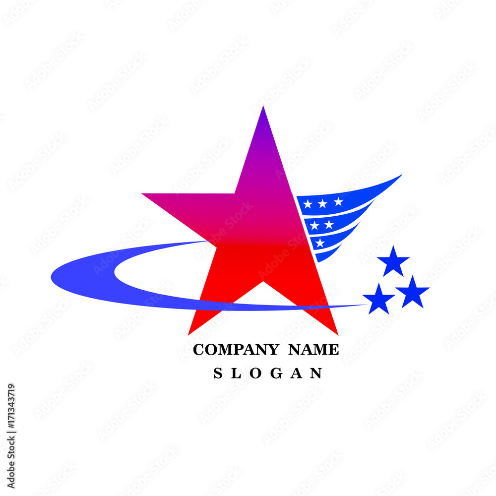 Obraz premium Abstract star logo icon design template elements