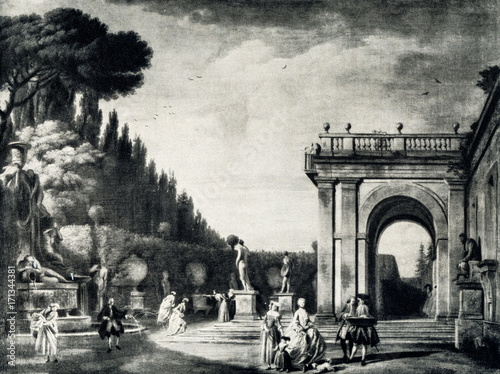 View of the Villa Ludovisi Park in Rome (Claude Joseph Vernet, 1749)