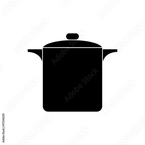 cooking pot icon over white background vector illustration
