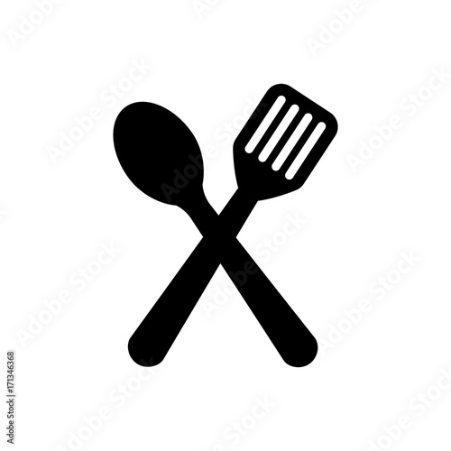 spoon and spatula icon over white background vector illustration