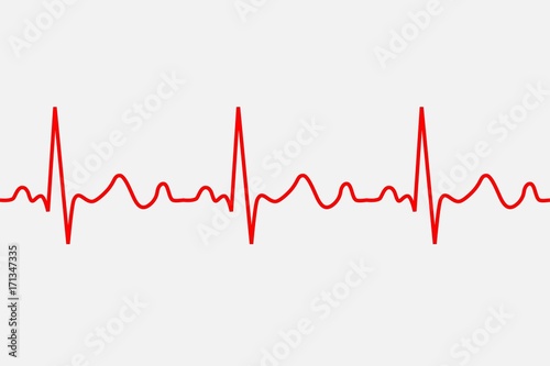 heartbeat icon. ECG Pathology Trace, Vector illustration.