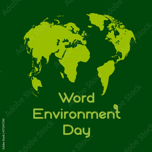 World environment day concept. Green Eco Earth. Vector illustration. 