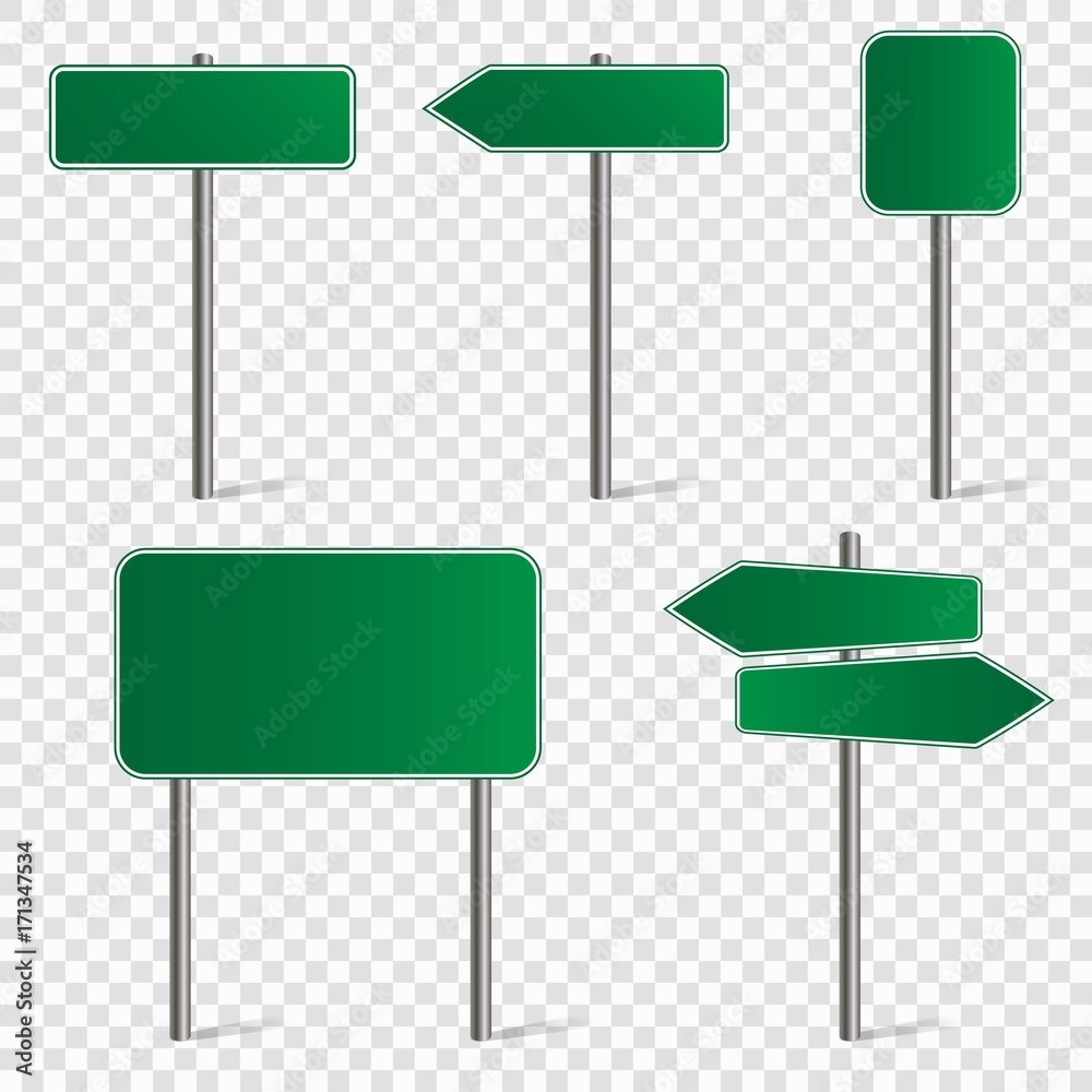 Set Of Blank Road Signs Isolated On Transparent Background Vector Illustration Stock Vector Adobe Stock