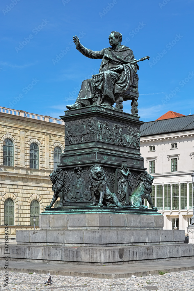 Max I Joseph Monument on Max-Joseph-Platz in Munich, Germany. The monument was erected in 1835.
