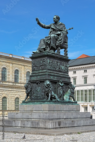 Max I Joseph Monument on Max-Joseph-Platz in Munich  Germany. The monument was erected in 1835.