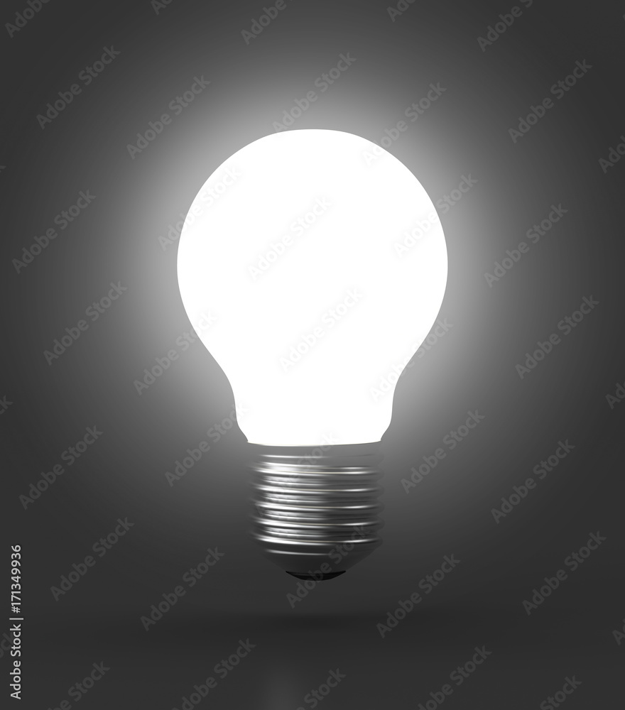 3d illustration - Idea Design, Brightness bulb on black background - minimal idea conceptual. 3d illustration - Idea Design, Brightness bulb on black background - minimal idea conceptual.
