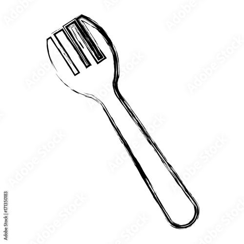 fork icon over white background vector illustration