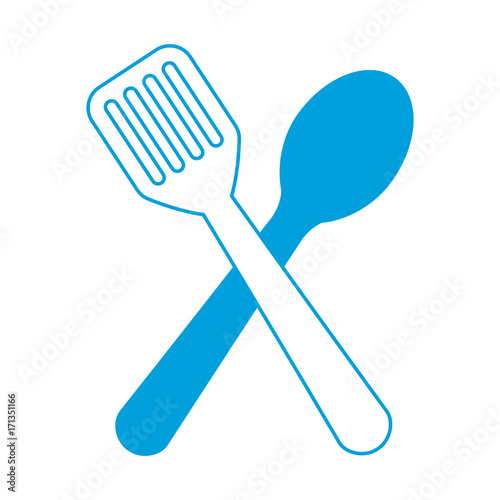 spoon and spatula icon over white background vector illustration