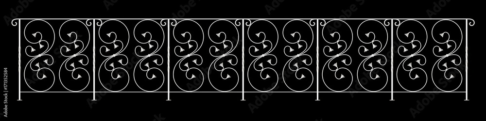3d rendering of a fence railing design on a black background 3d rendering of a fence railing design on a black background