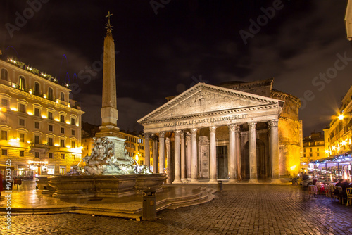 Pantheon in the night, Rome. Italy.
