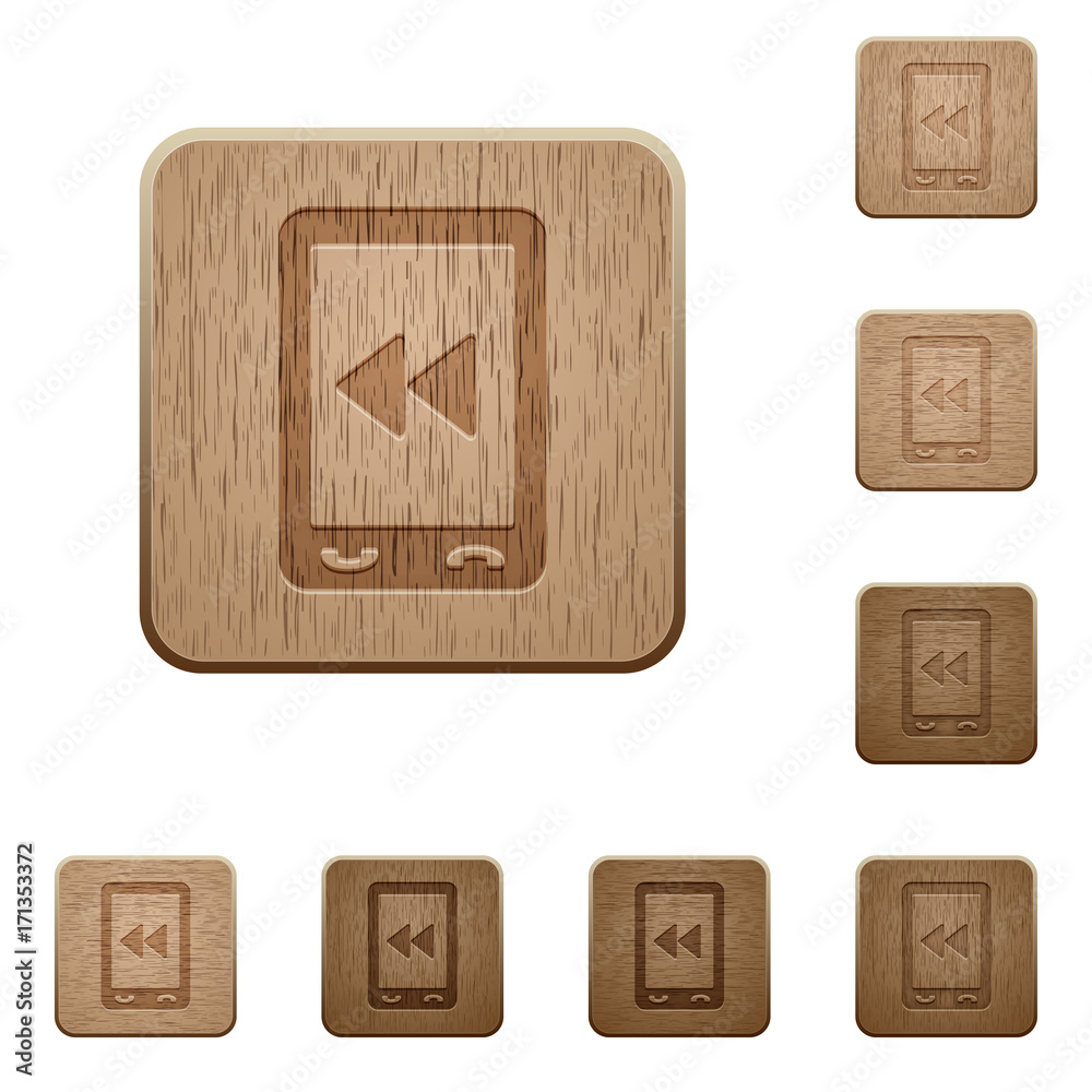 Mobile media fast backward wooden buttons