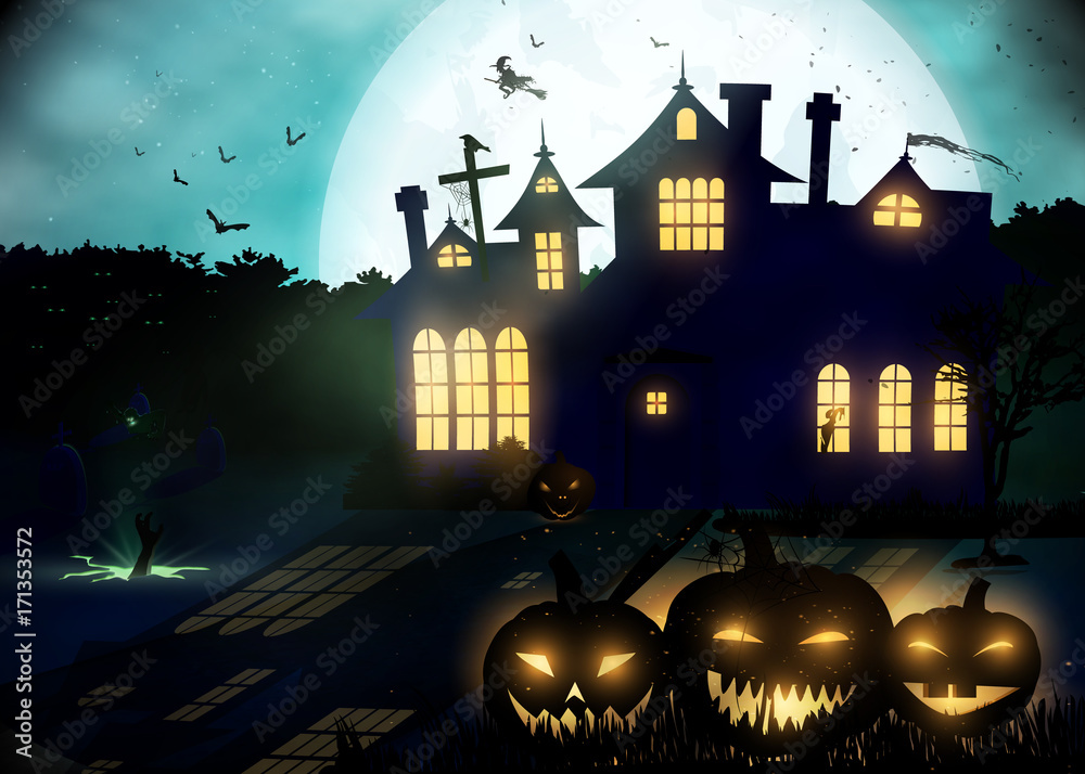  Halloween background. Poster template.