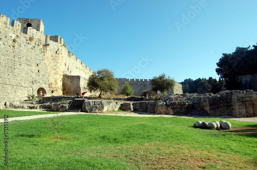 view of the ancient fortress, Greece Rhodes Island