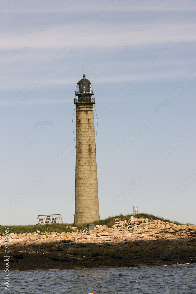 Lighthouse on Small Island in Maine, USA
