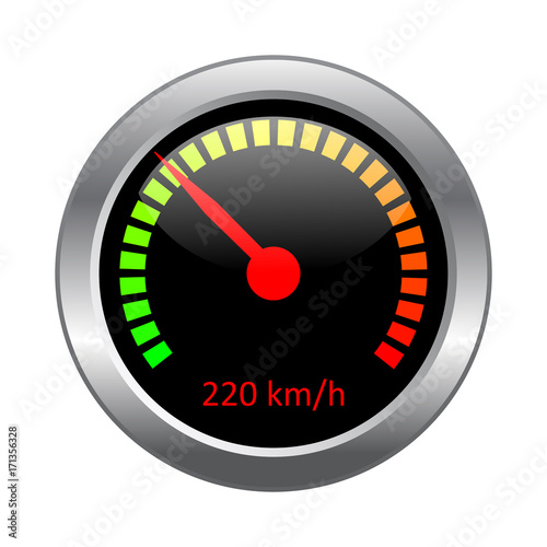 Speedometer vector icon isolated on white background.