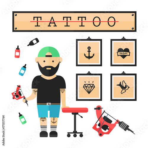 Tattoo artist  master in salon