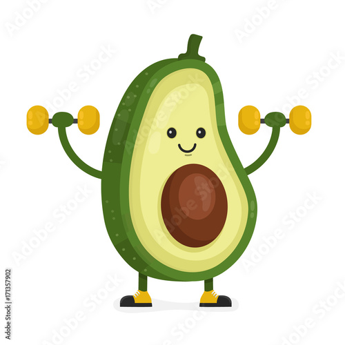 Cute happy smiling avocado vector