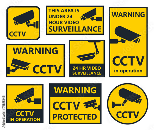 cctv sign, security camera stickers, video surveillance