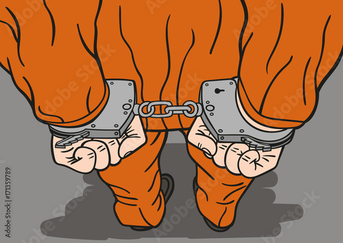 Prisoner in handcuffs.