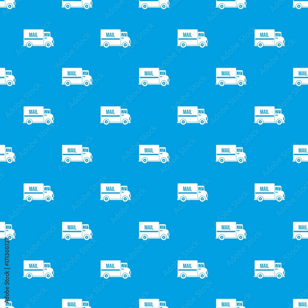 Mail truck pattern seamless blue Mail truck pattern seamless blue