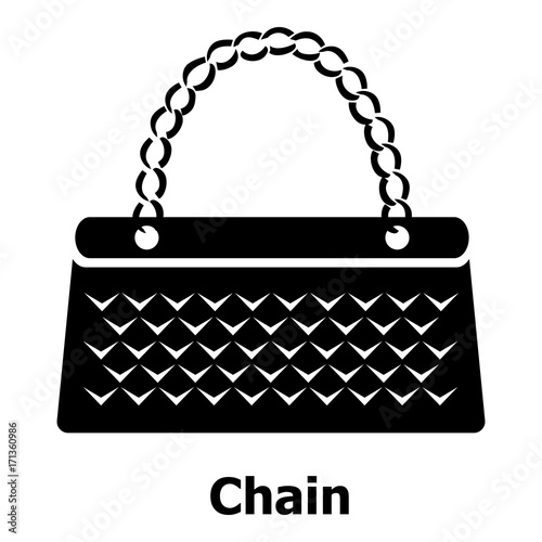 Chain bag icon, simple black style photo