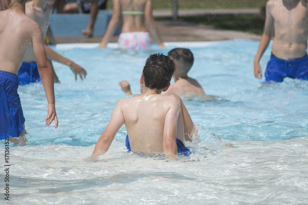 Fototapeta premium Kids by the pool 
