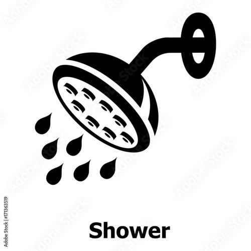 Shower icon, simple black style photo