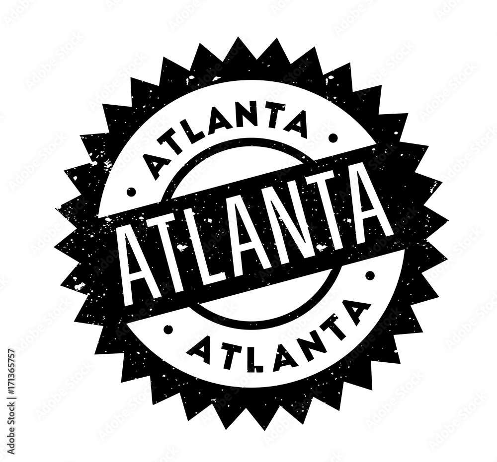 Atlanta rubber stamp. Grunge design with dust scratches. Effects can be easily removed for a clean, crisp look. Color is easily changed. Atlanta rubber stamp. Grunge design with dust scratches. Effects can be easily removed for a clean, crisp look. Color is easily changed.