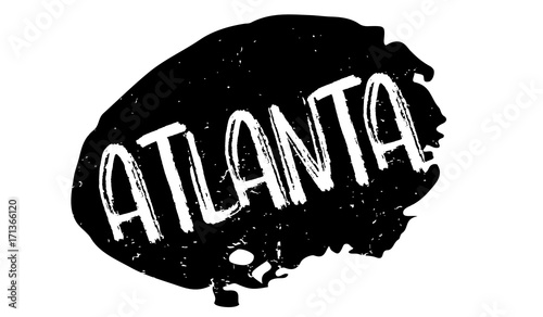 Atlanta rubber stamp. Grunge design with dust scratches. Effects can be easily removed for a clean, crisp look. Color is easily changed.