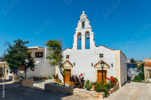 Church in Traditional creten village Margarites famous for handmade ceramics, Crete, Greece