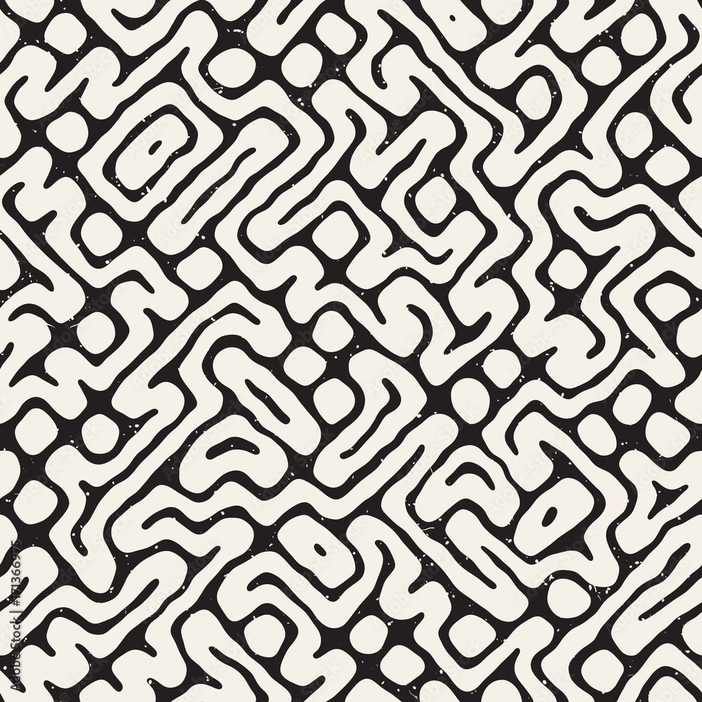 Seamless pattern with maze lines. Monochrome abstract background. Vector hand drawn labyrinth. Seamless pattern with maze lines. Monochrome abstract background. Vector hand drawn labyrinth.