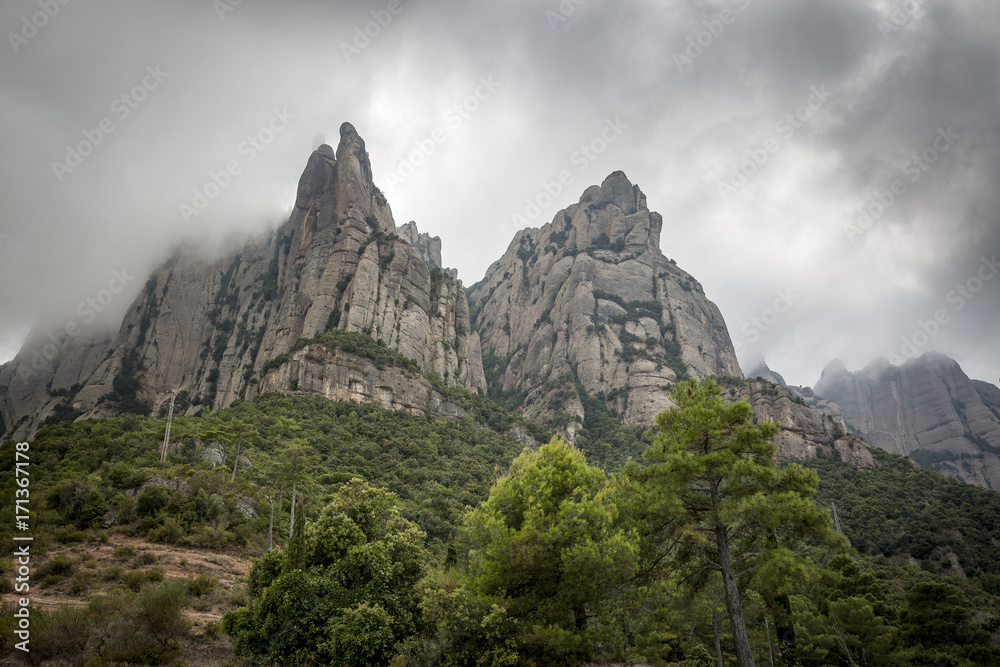 big rocks at Montserrat mountain, Catalonia, Spain