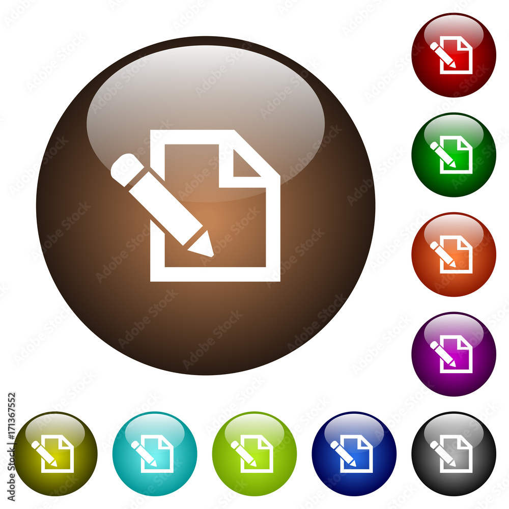 Edit with pencil color glass buttons Edit with pencil color glass buttons