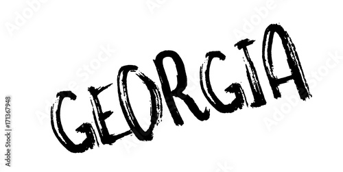Georgia rubber stamp. Grunge design with dust scratches. Effects can be easily removed for a clean  crisp look. Color is easily changed.